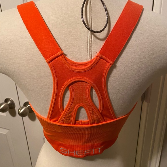 SheFit Low Impact Sports Bra Blaze Orange - Picture 4 of 6